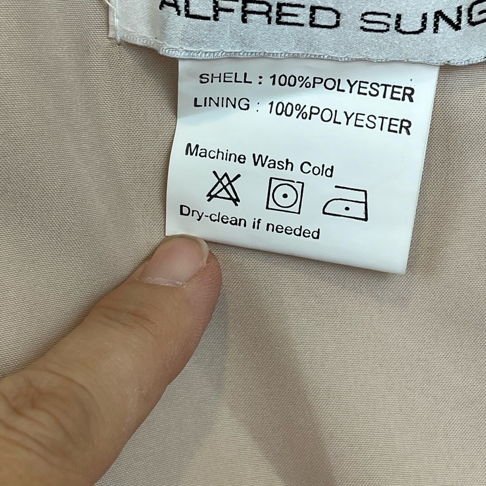 Alfred Sung Puff Cap Sleeve Full Skirt Satin Midi Dress Sz 8 - Picture 13 of 16